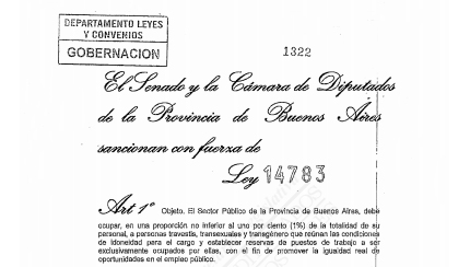 En este momento estás viendo Inclusión laboral en la Provincia<p class = "resumen">Se establece un cupo laboral para las personas travestis, transexuales y transgénero que reúnan las condiciones de idoneidad.</p>