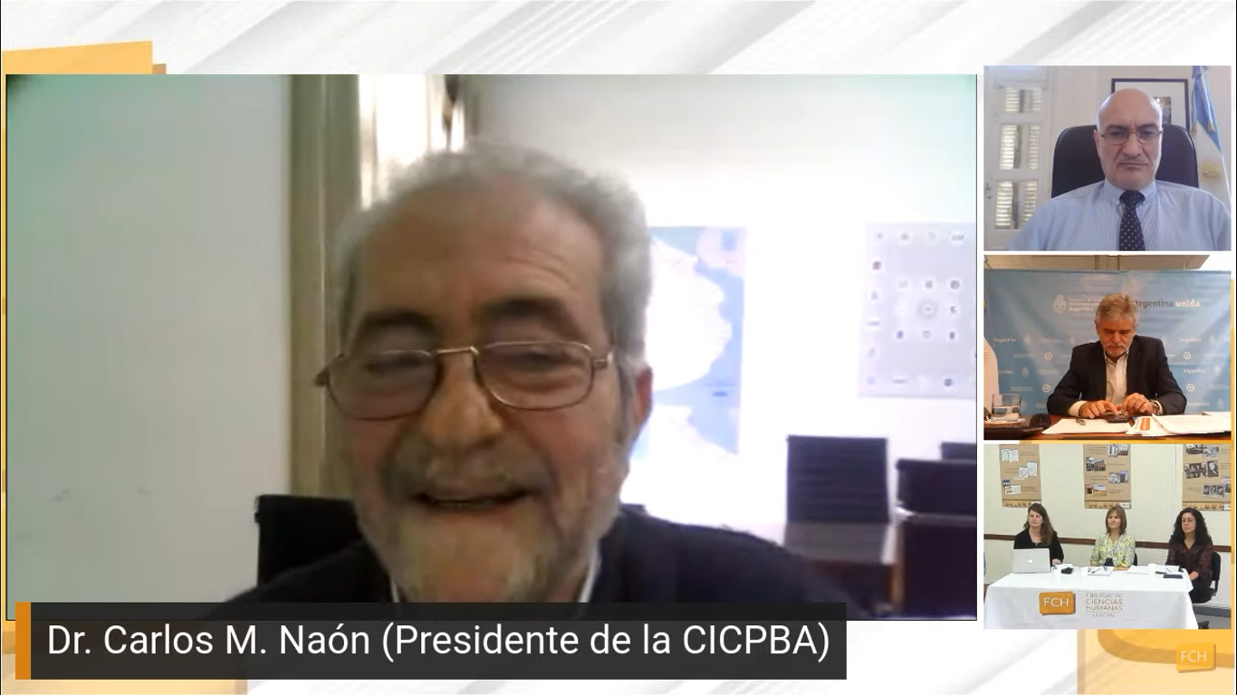 En este momento estás viendo Naón y el ministro Filmus inauguraron un ciclo para pensar el presente y futuro de la formación<p class = "resumen">El ciclo está organizado por el Núcleo de Estudios Educacionales y Sociales (NEES), centro asociado a la CIC, de la Universidad Nacional del Centro.</p>